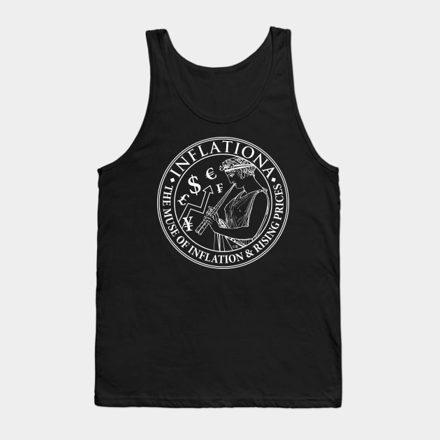 Inflationa, the Muse of Inflation and Rising Prices Tank Top by cartogram